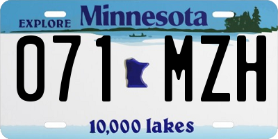 MN license plate 071MZH