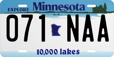 MN license plate 071NAA