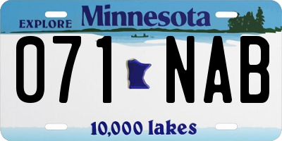 MN license plate 071NAB
