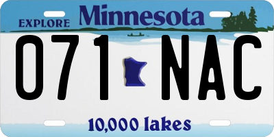 MN license plate 071NAC