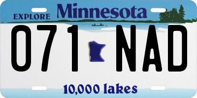 MN license plate 071NAD