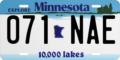 MN license plate 071NAE