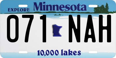 MN license plate 071NAH