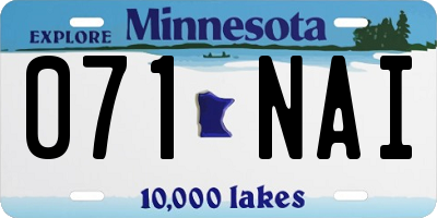 MN license plate 071NAI