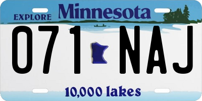 MN license plate 071NAJ