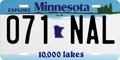 MN license plate 071NAL