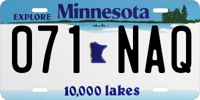 MN license plate 071NAQ