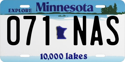 MN license plate 071NAS