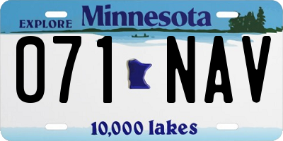 MN license plate 071NAV