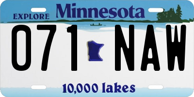 MN license plate 071NAW