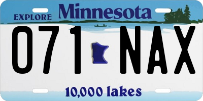 MN license plate 071NAX