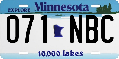 MN license plate 071NBC