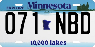 MN license plate 071NBD