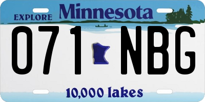 MN license plate 071NBG