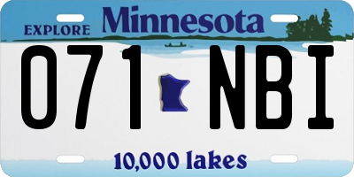 MN license plate 071NBI