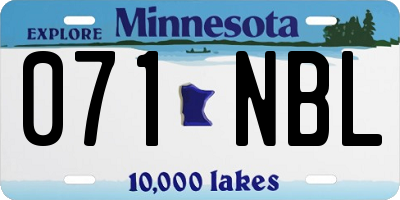 MN license plate 071NBL