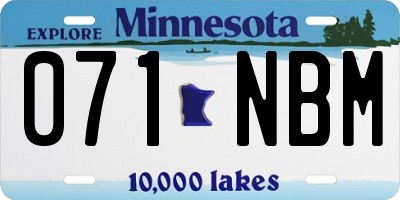 MN license plate 071NBM