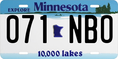 MN license plate 071NBO