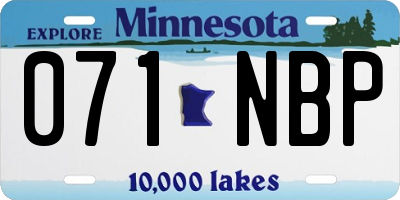 MN license plate 071NBP