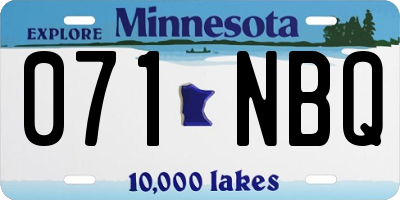 MN license plate 071NBQ