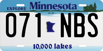 MN license plate 071NBS