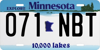 MN license plate 071NBT