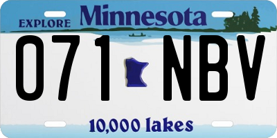 MN license plate 071NBV