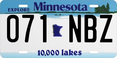 MN license plate 071NBZ