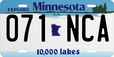 MN license plate 071NCA