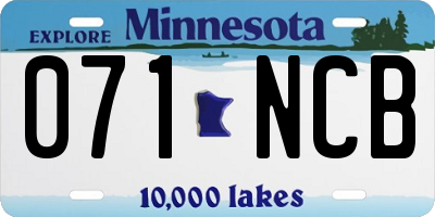 MN license plate 071NCB