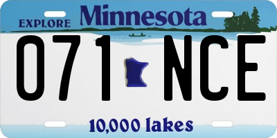 MN license plate 071NCE