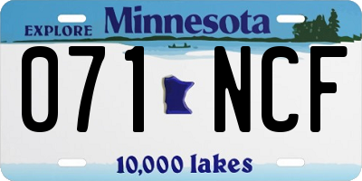 MN license plate 071NCF