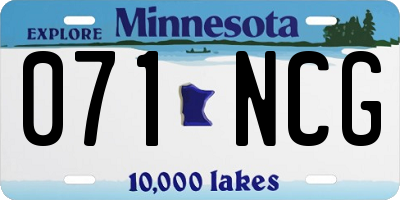 MN license plate 071NCG