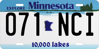 MN license plate 071NCI