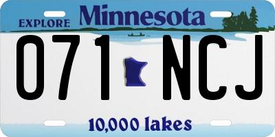 MN license plate 071NCJ