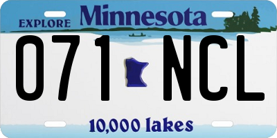 MN license plate 071NCL
