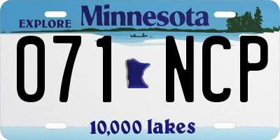 MN license plate 071NCP