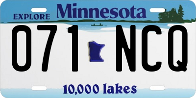 MN license plate 071NCQ