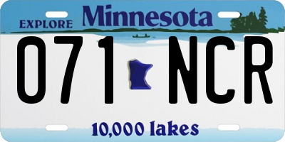 MN license plate 071NCR