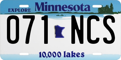 MN license plate 071NCS