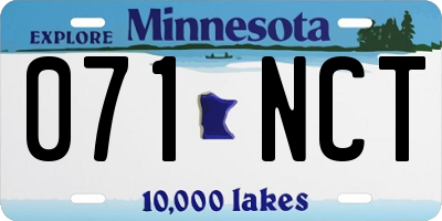 MN license plate 071NCT