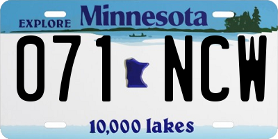 MN license plate 071NCW