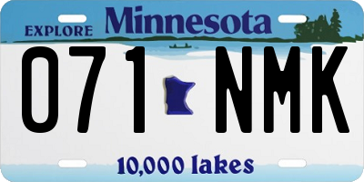 MN license plate 071NMK