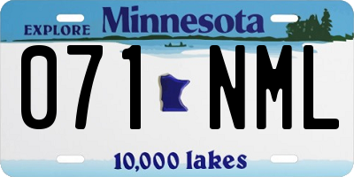 MN license plate 071NML