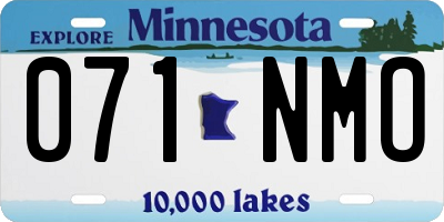 MN license plate 071NMO