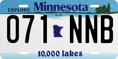 MN license plate 071NNB