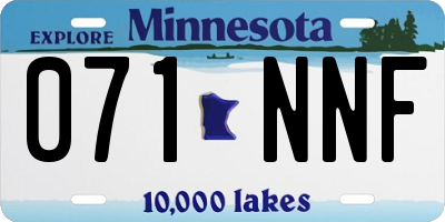 MN license plate 071NNF