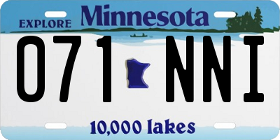 MN license plate 071NNI