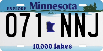 MN license plate 071NNJ