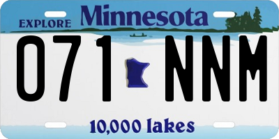MN license plate 071NNM